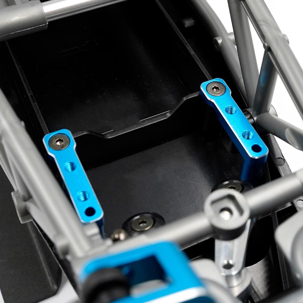 Support de servo en aluminium 2 pièces pour Tamiya BBX (BB-01) - Breizh Modélisme.