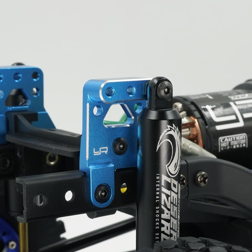 Supports amortisseurs en aluminium pour Tamiya CC02 bleu - Breizh Modélisme.