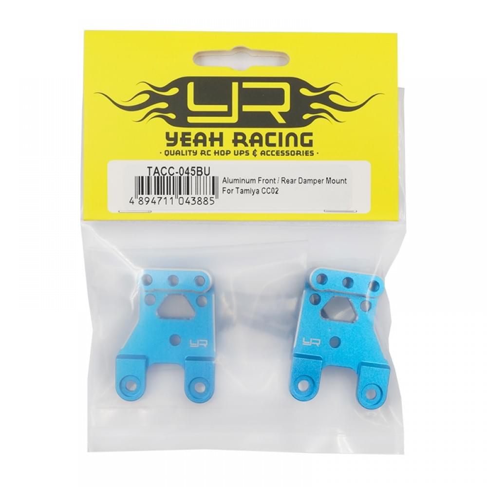 Supports amortisseurs en aluminium pour Tamiya CC02 bleu - Breizh Modélisme.