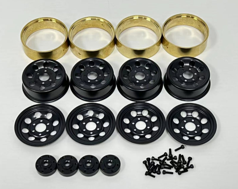 1.2 Steel Bead Lock Wheels - black (4)" - Breizh Modélisme.