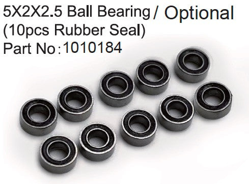 5X2X2.5 Ball Bearing ( 10pcs Rubber Seal ) - Breizh Modélisme.