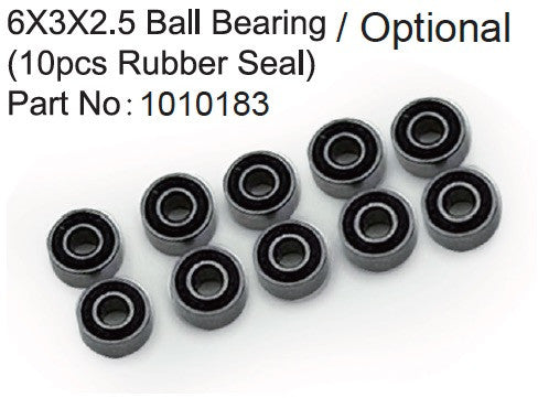 6X3X2.5 Ball Bearing ( 10pcs Rubber Seal ) - Breizh Modélisme.