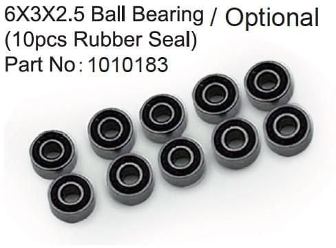 6X3X2.5 Ball Bearing ( 10pcs Rubber Seal ) - Breizh Modélisme.