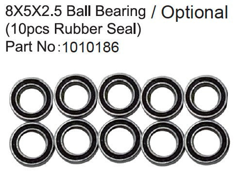 8X5X2.5 Ball Bearing ( 10pcs Rubber Seal ) - Breizh Modélisme.