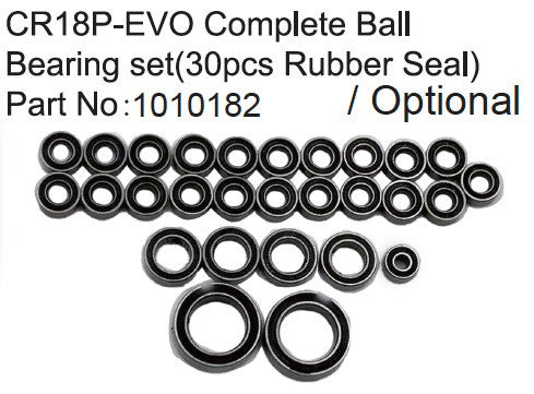 CR18P-EVO Complete Ball Bearing Set ( 30pcs Rubber Seal ) - Breizh Modélisme.