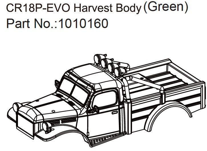 Harvest Body (matt green) - EVO 1:18 - Breizh Modélisme.