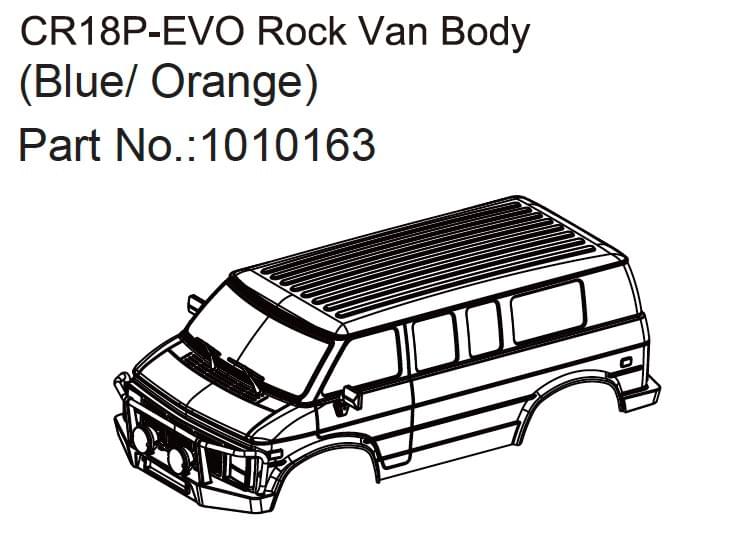 Rock Van Body (blue/orange) - EVO 1:18 - Breizh Modélisme.