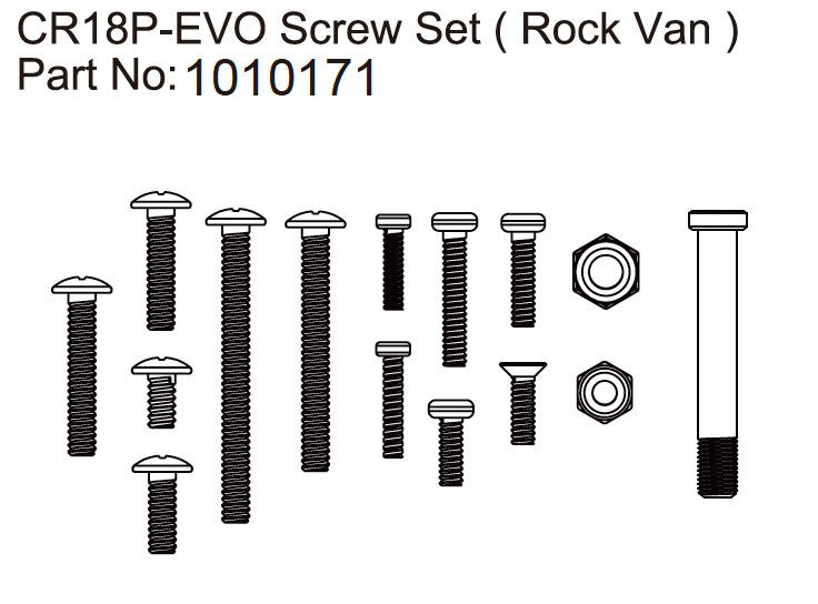 Screw Set Rock Van - EVO 1:18 - Breizh Modélisme.