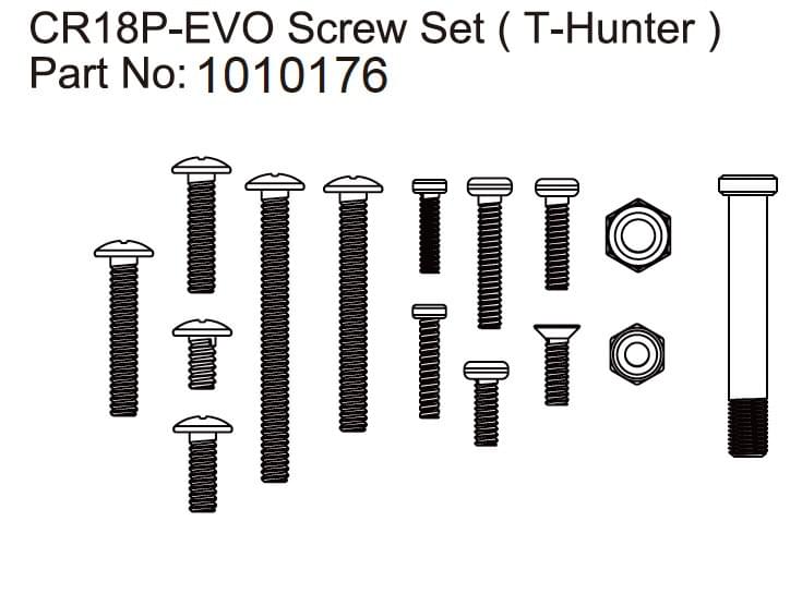 Screw Set T-Hunter - EVO 1:18 - Breizh Modélisme.