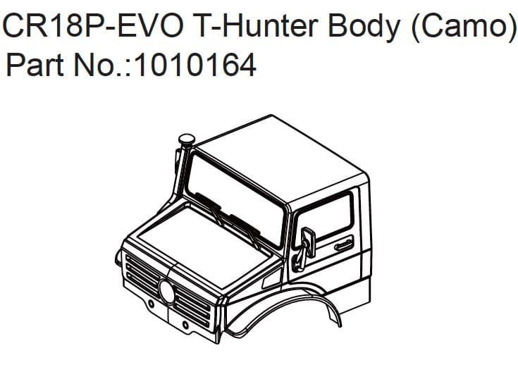 T-Hunter PC Body (camo) - EVO 1:18 - Breizh Modélisme.