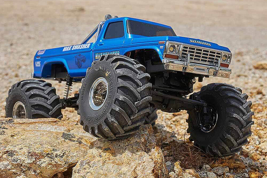 FMS 1/24e Smasher Monster truck FCX24 crawler Bleu - Prêt à rouler - Breizh Modélisme.