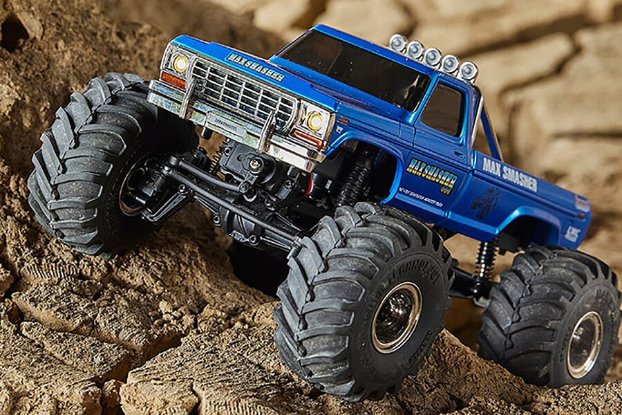 FMS 1/24e Smasher Monster truck FCX24 crawler Bleu - Prêt à rouler - Breizh Modélisme.