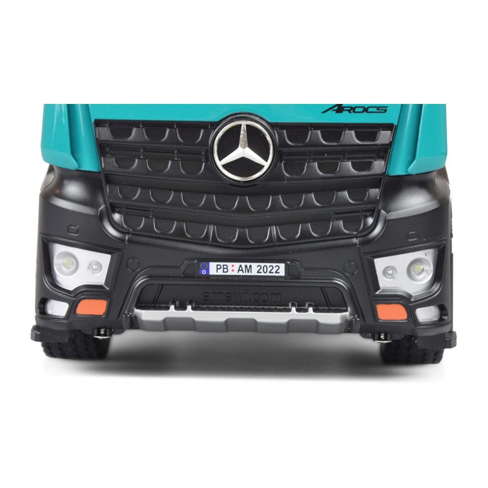 Amewi 22504 Benz Mercedes Camion, carrosserie en métal V2, véhicule sous  Licence radiocommandé RTR, 2,4 GHz, avec Batterie supplémentaire, Gris