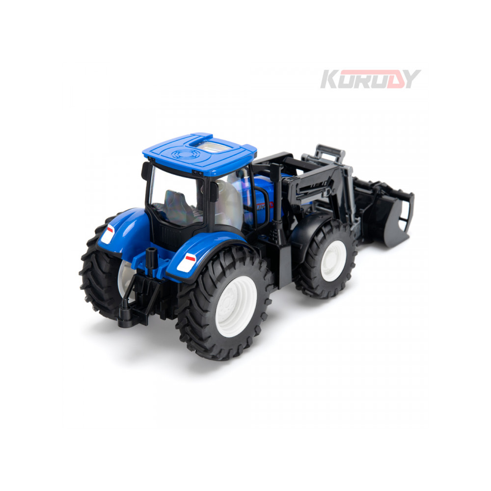 Tracteur jouet radiocommandé 1/24 double roues avec faneuse a foin KO6637HB