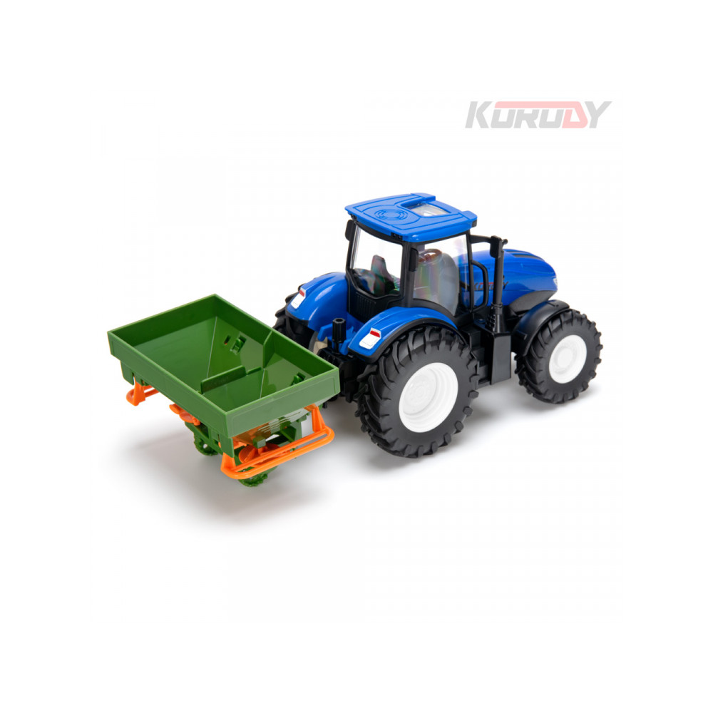 Tracteur jouet radiocommandé 1/24 double roues avec épandeur KO6635HB