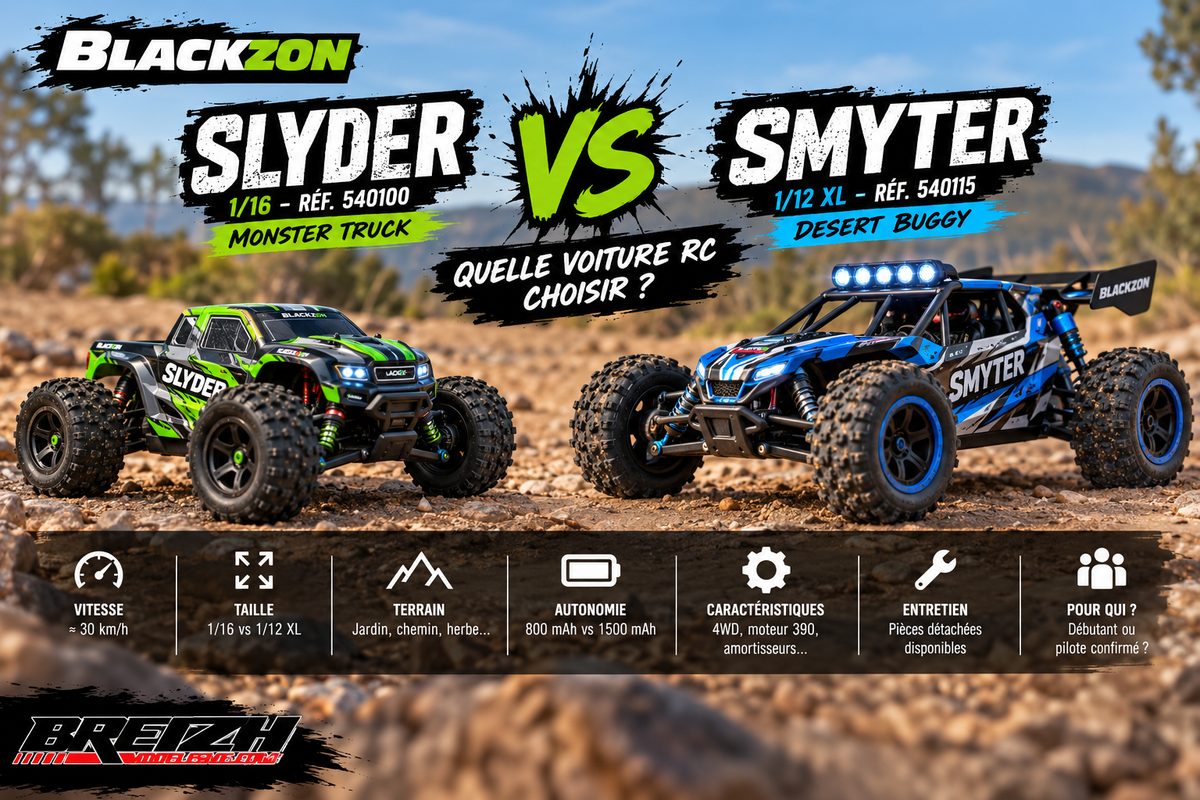 BlackZon Slyder vs Smyter : quelle voiture RC choisir ?