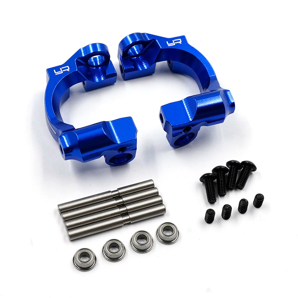 Jeu de moyeux avant C bleu en aluminium pour Traxxas Mini Maxx Mini XRT