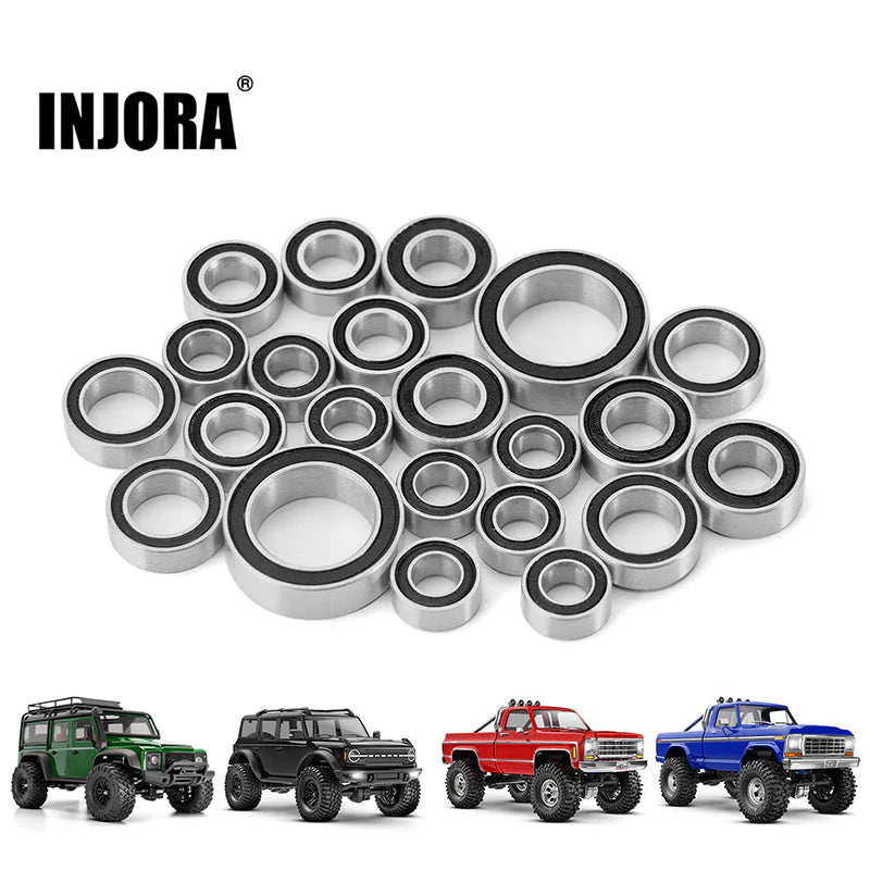 Kit de roulements en acier scellés INJORA pour TRX4M 1/18 (22 pcs) - 4M-03BK - Breizh Modélisme.