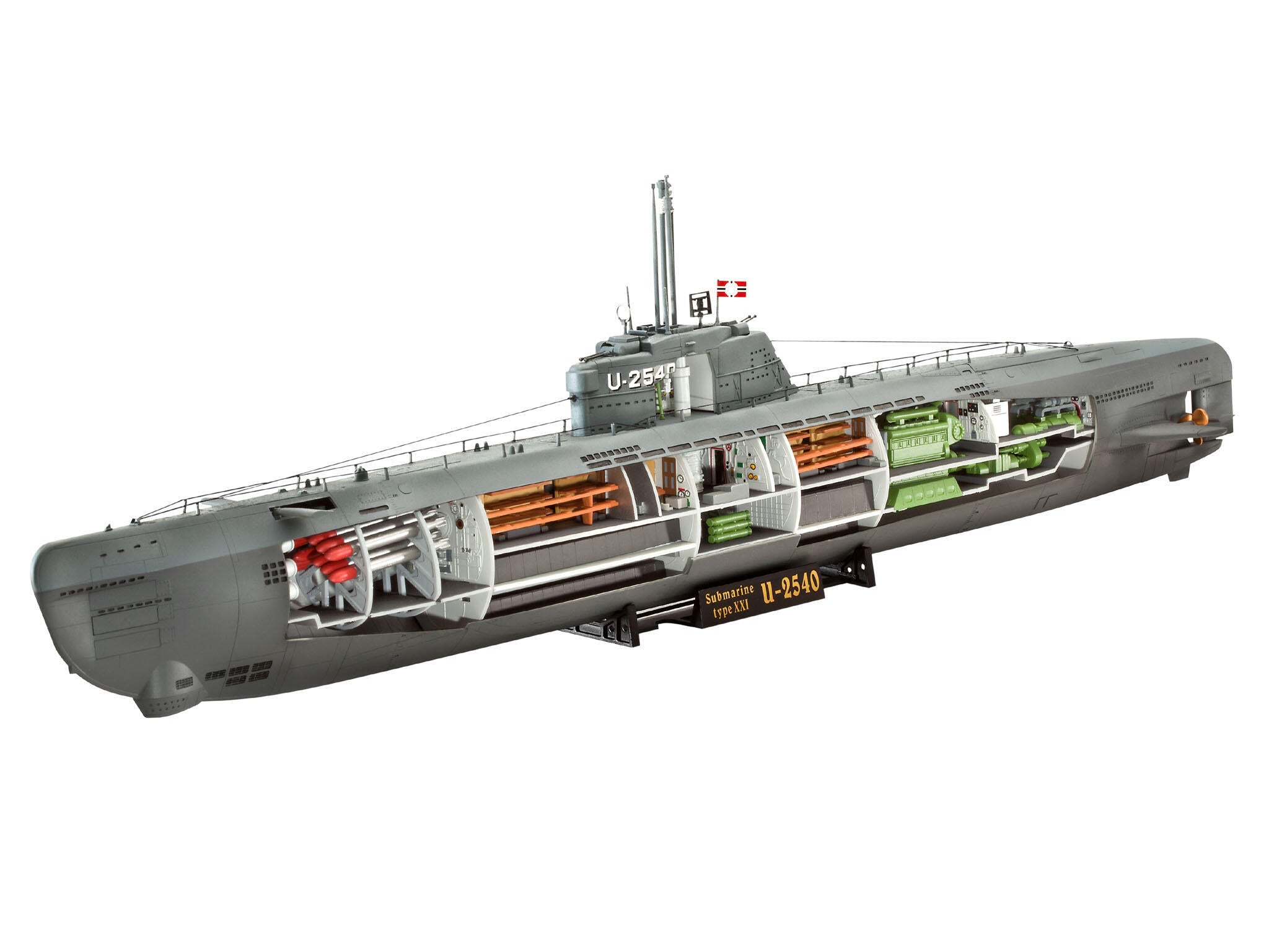 Maquette sous marin Revell 05078 U-BOAT TYP XXI U 2540 avec intérieur