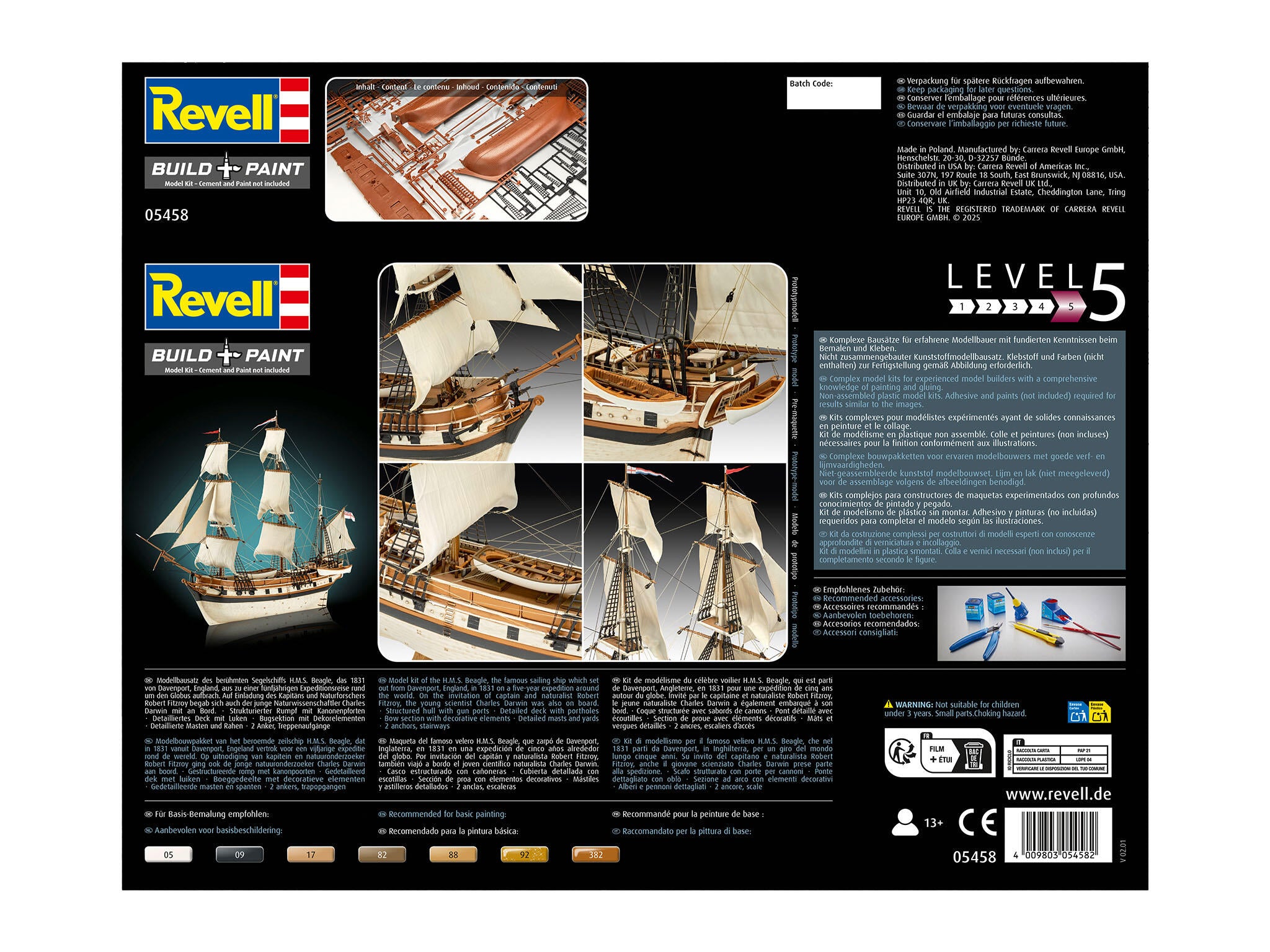 Maquette bateau Revell 05458 Darwin's Historical Discovery Barque H.M.S. Beagle