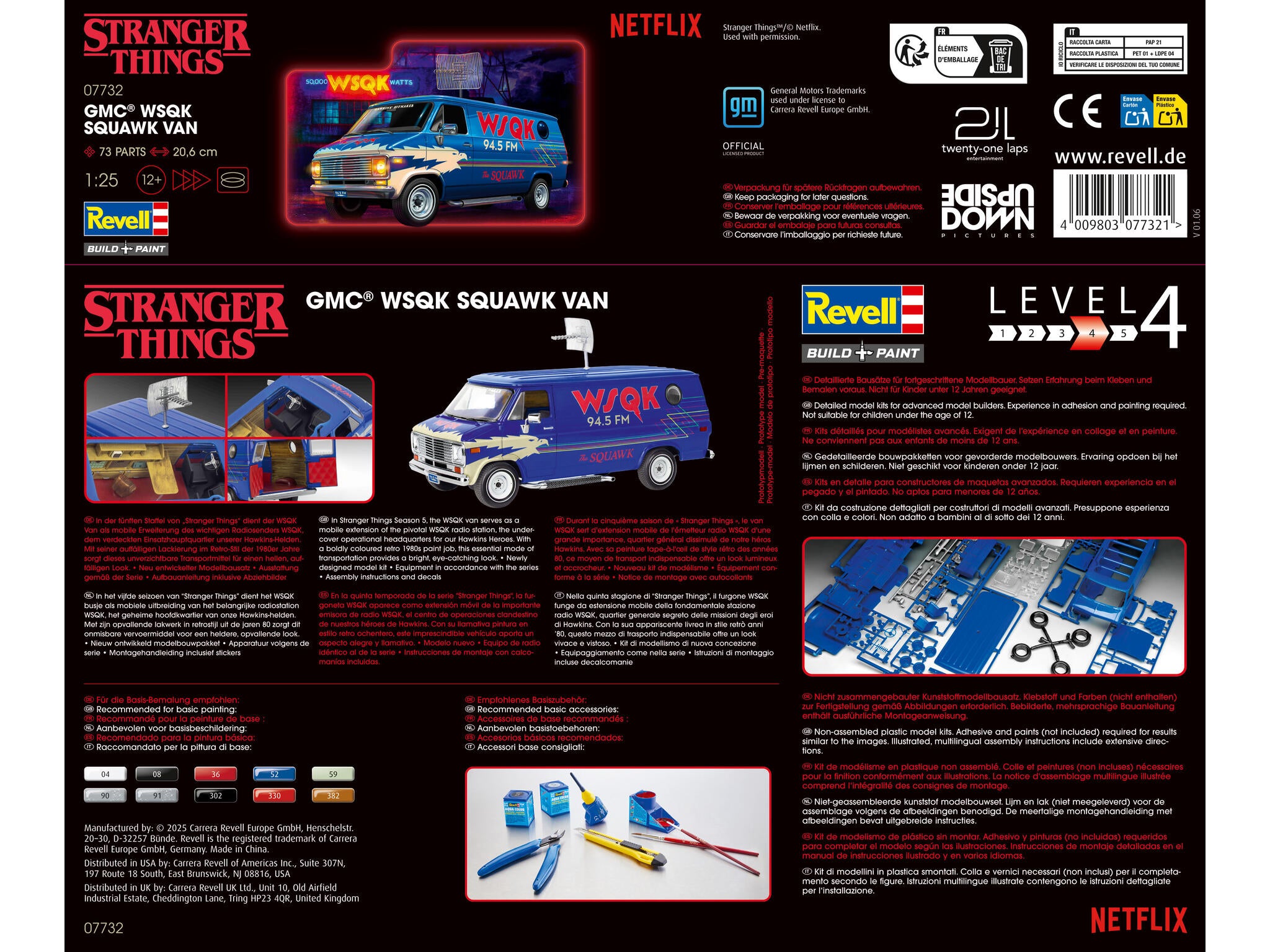Maquette film Revell 07732 GMC® WSQK Squawk Van "Stranger Things"