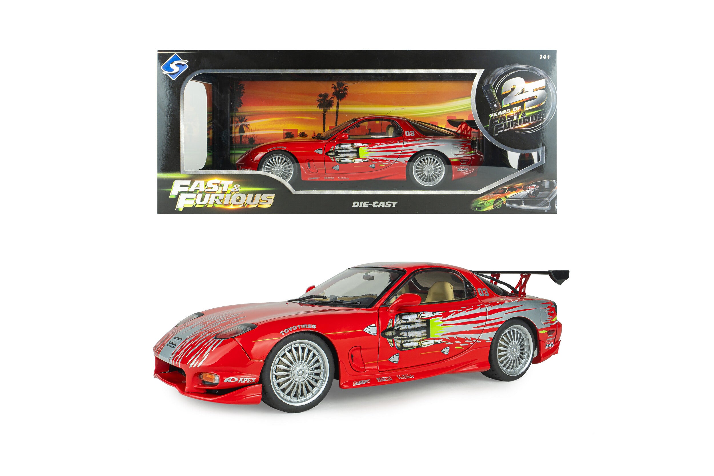 Solido S1810610A Voiture miniature collection 1/18 Mazda RX7 FD3RS Fast and Furious 1 DOM 1999