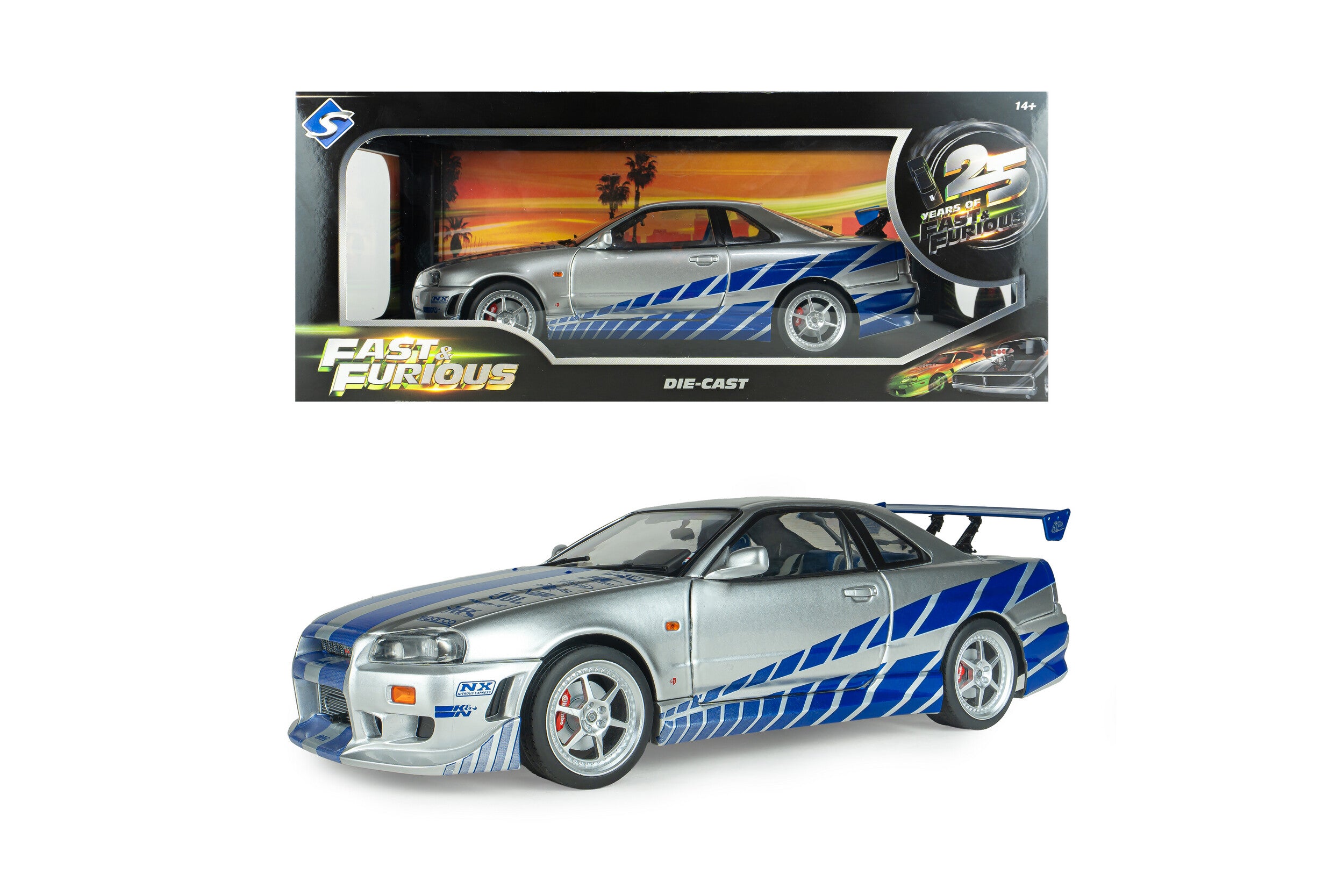 Solido S1804315A Voiture miniature collection 1/18 Nissan Skyline GT-R (BNR34) Fast Furious BRIAN 1999 - Breizh Modélisme.