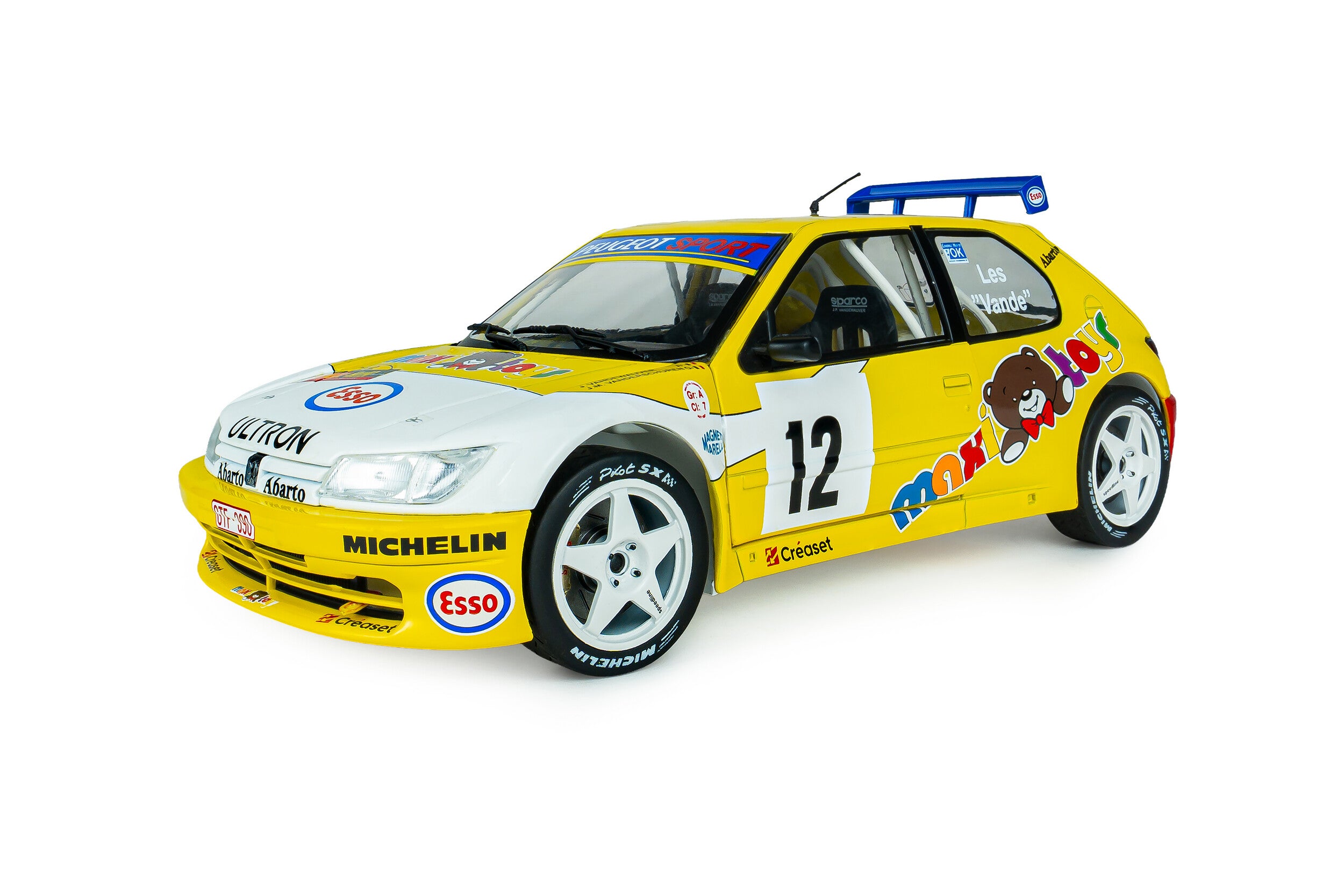 Solido S1808311 Voiture miniature collection 1/18 Peugeot 306 Maxi Rally du Condroz 1997 #12 J.P. Vandewauver / J.M. Vanderschuren