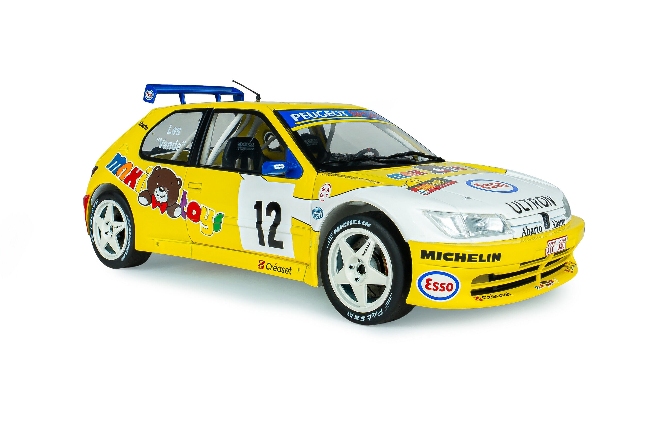 Solido S1808311 Voiture miniature collection 1/18 Peugeot 306 Maxi Rally du Condroz 1997 #12 J.P. Vandewauver / J.M. Vanderschuren