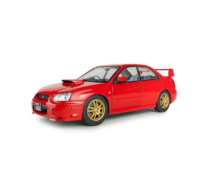 Solido S1812306 Voiture miniature collection 1/18 Subaru Impreza WRX STI rouge flamme 2004