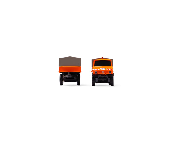Mini voiture RC M-B Unimog U406 avec remorque 1/87