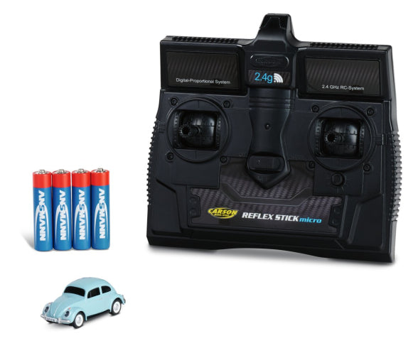 Mini voiture RC VW Beetle Bahama bleu 1/87 - Breizh Modélisme.