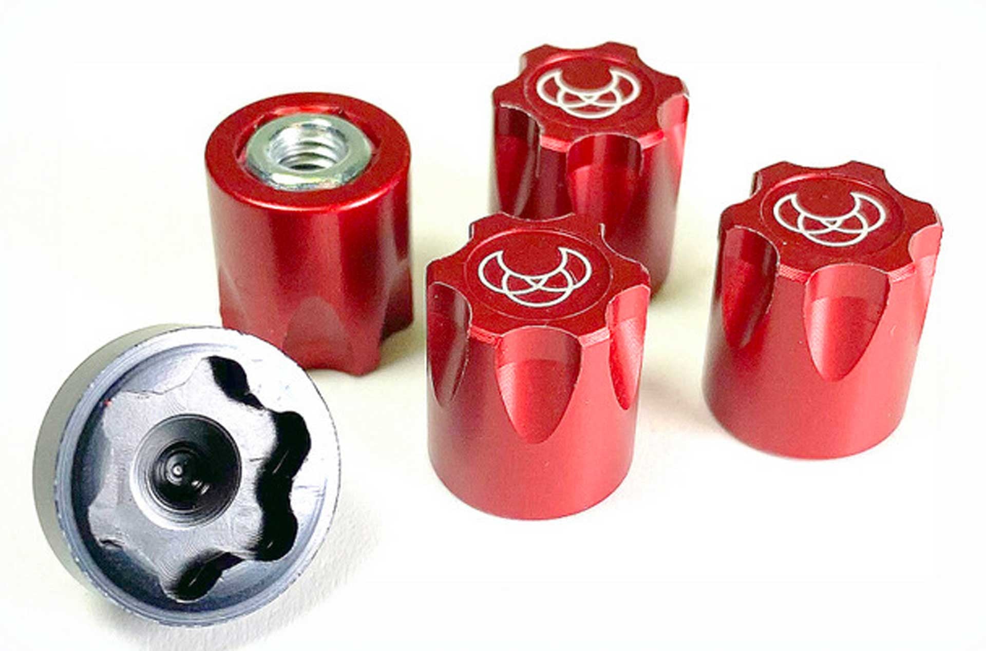 Moyeu de roue M4 rouge x 4 pièces - Absima 2560026