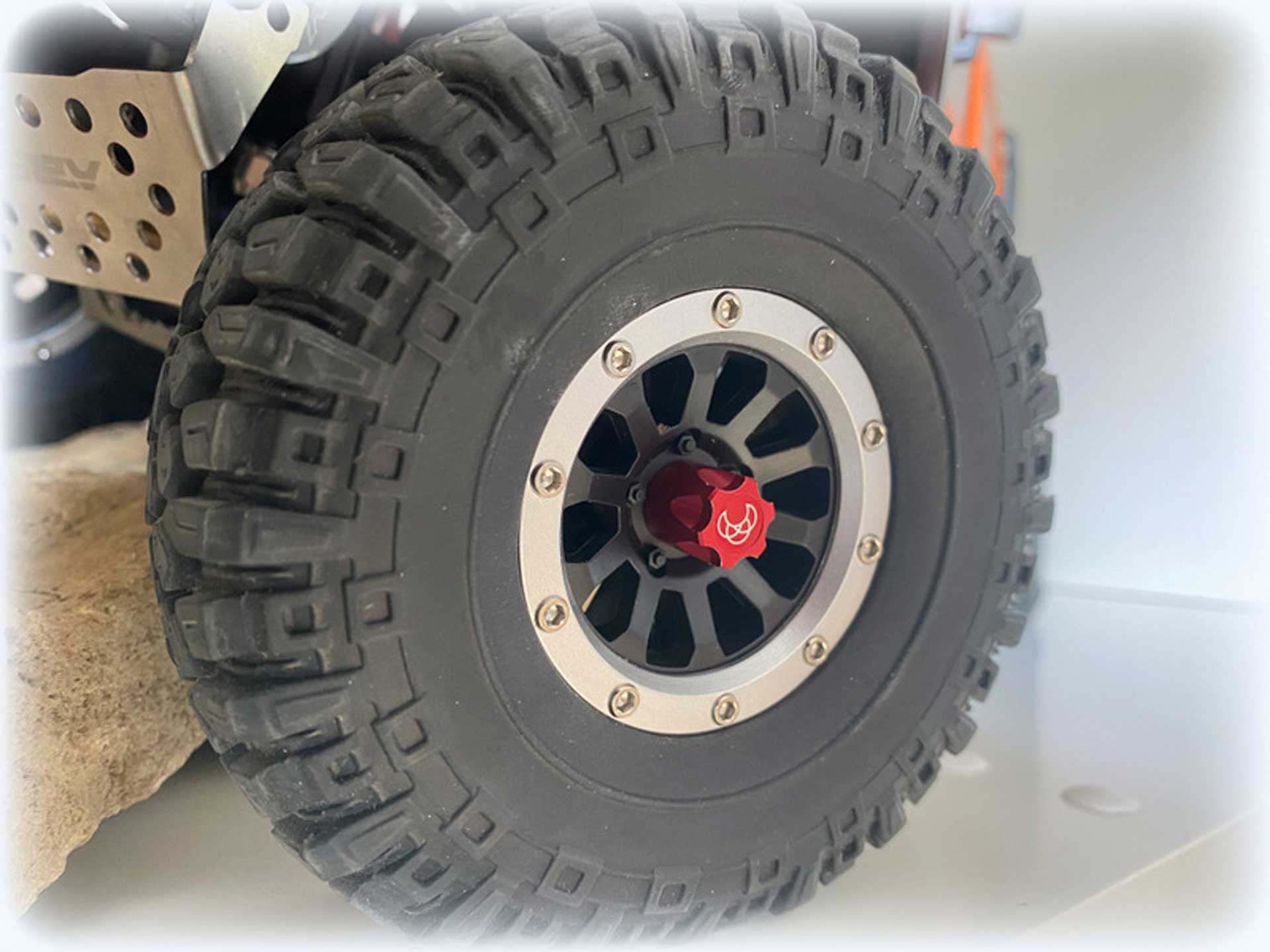 Moyeu de roue M4 rouge x 4 pièces - Absima 2560026