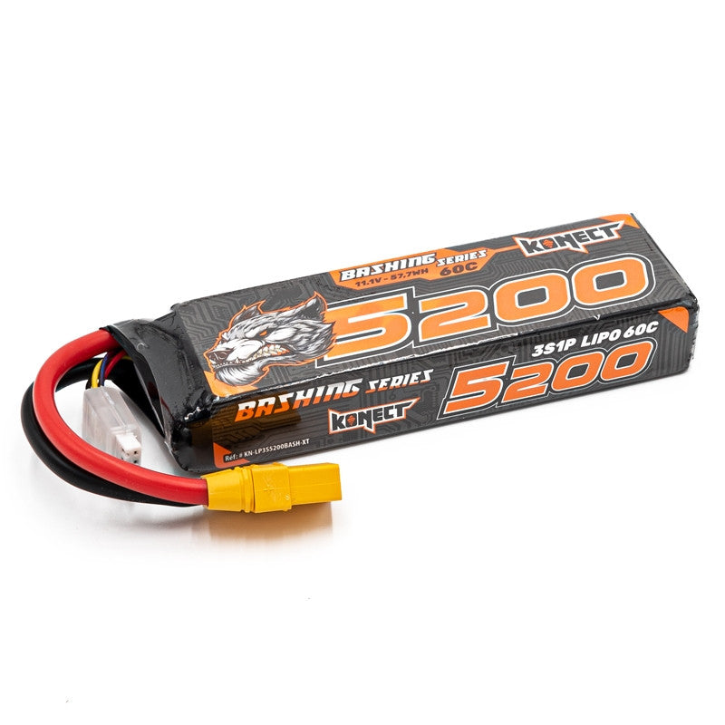 Konect Batterie lipo 3S 5200mah 11.1V 60C 3S1P XT60 Bashing