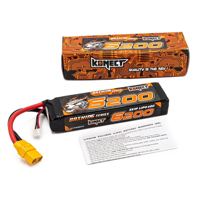 Konect Batterie lipo 3S 7200mah 11.1V 60C 3S1P XT60 Bashing