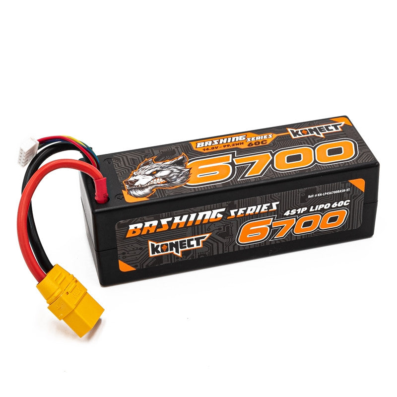 Konect Batterie Lipo 4s 14.8v 6700mah 60C 4S1P Bash XT90 (139x46x45mm)