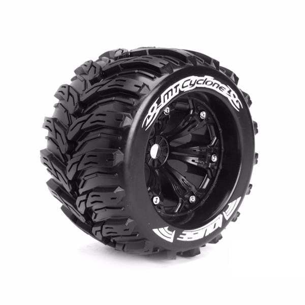 2 Pneus Louise Mt-Cyclone et Jantes 3.8 Noire 0-Offset 3220B