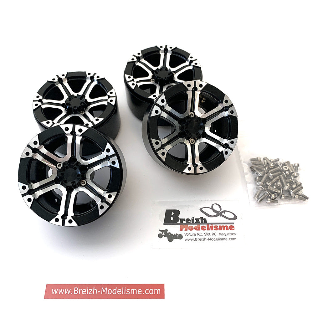 4 Jantes Crawler Beadlock 1.9 en Aluminium HRC - 65103BKS"