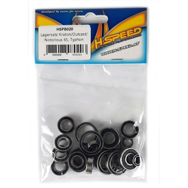 Kit de 22 roulements à billes étanches pour Arrma Kraton / Outcast / Notorious 6S