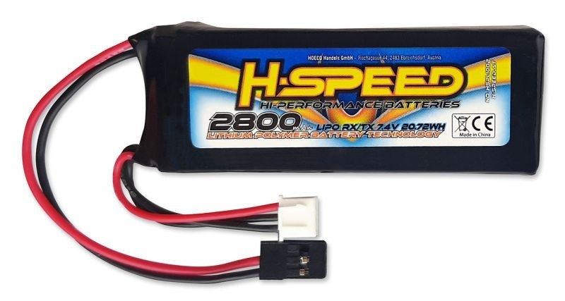 Batterie LiPo 2S 7.4V 2800mAh RX/TX (85x30x17mm)