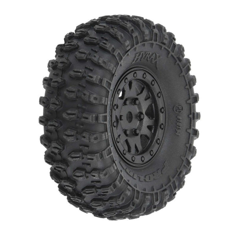 Pneus Hyrax Avant/Arrière (x4) 1.0 Montés 7mm Noir Impulse pour SCX24"