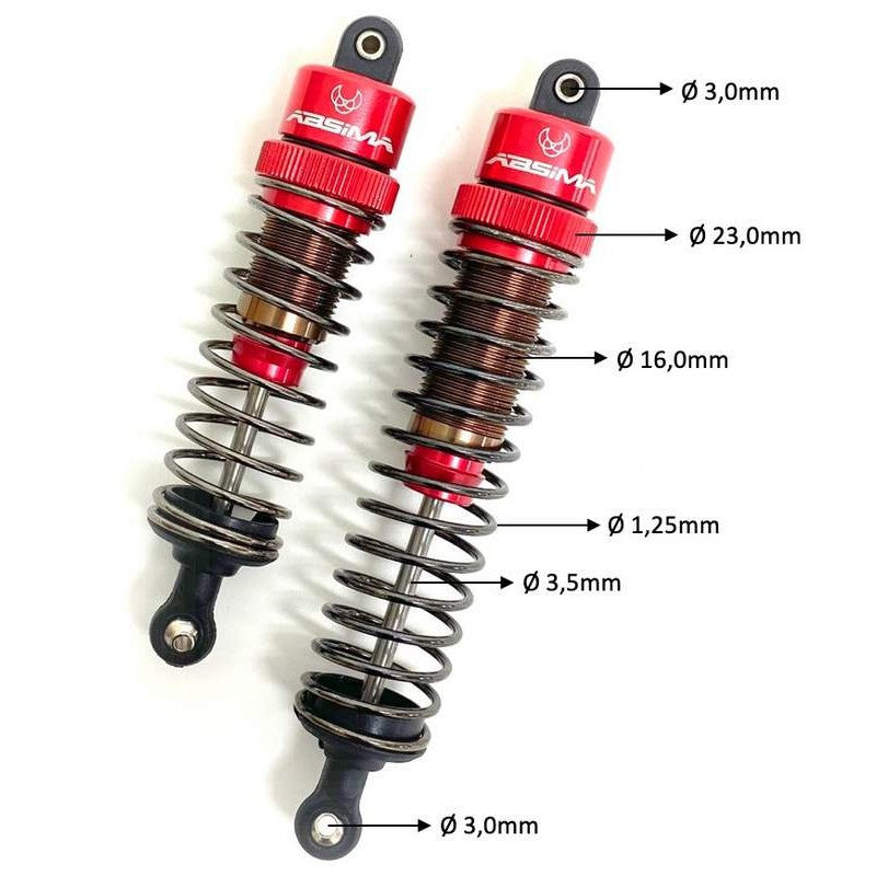 Absima Amortisseur standard en aluminium 125mm 1/8 (2) - 2330061