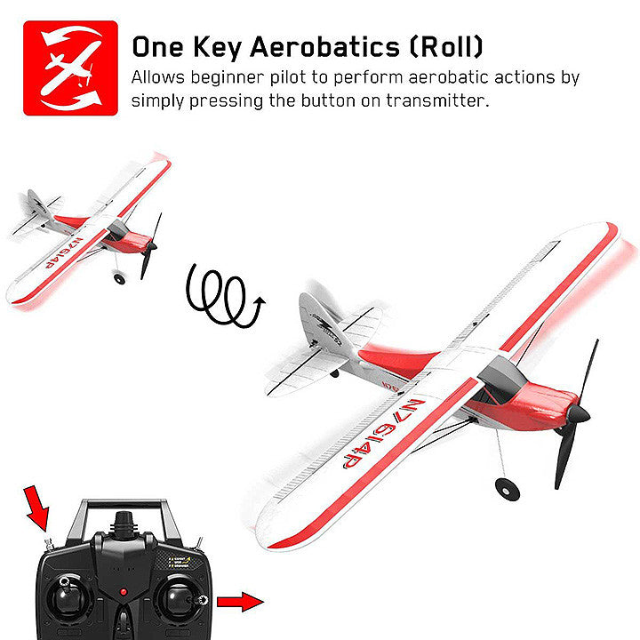 Avion de début télécommandé V761-4 Volantex SPORT CUB 500 4CH avec stabilisateur de vol