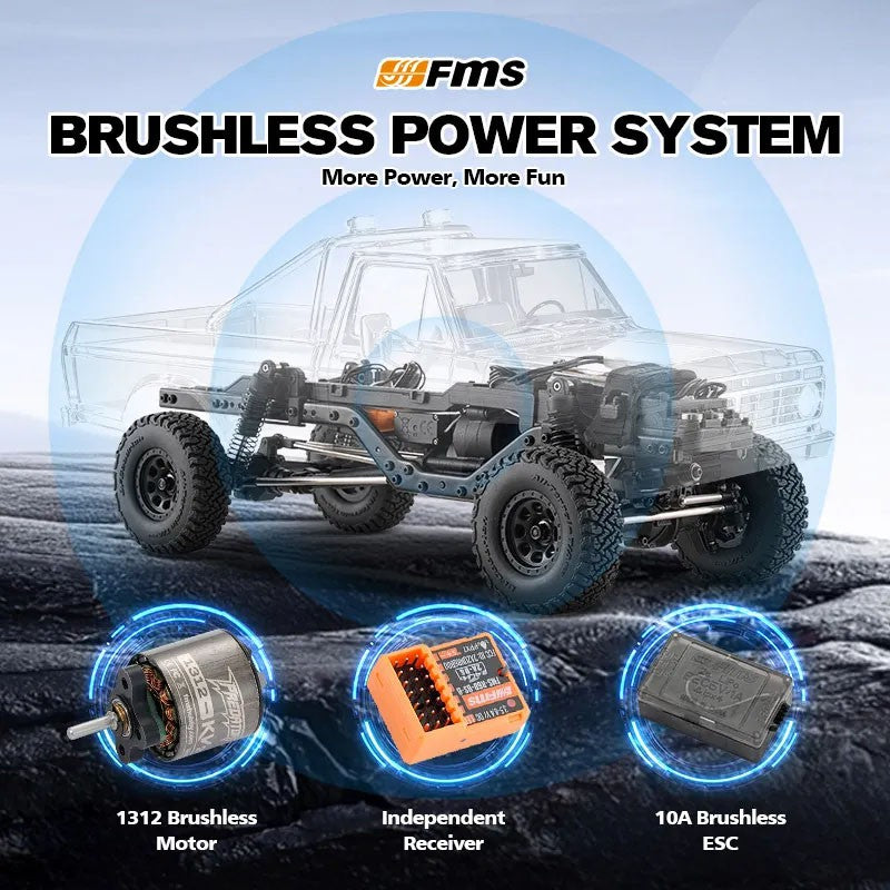 FMS Ford F-100 FCX18 II noir – Crawler RC 1/18 brushless 4WD RTR