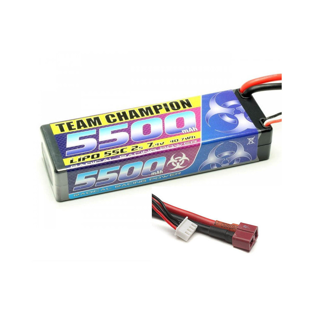 Batterie Lipo 2S 7,4V 5500 mAh 55C Prise Dean (138x46x25mm)