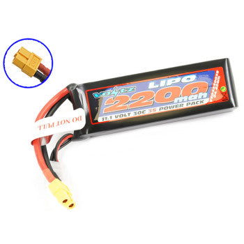 Batterie Lipo 3S 11.1V - 2200 mAh - 30C pour Bateau RC... (XT60) 110x34x24 mm 182g