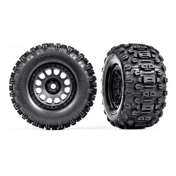 2 Roues Montees Collees Sledgehammer XRT et Xmaxx Traxxas 7876