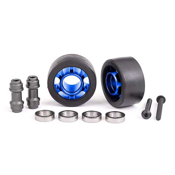 2 Roues alu anodises bleu wheelie bar Traxxas XMaxx 7775X