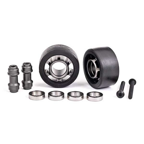 2 Roues alu anodises noir wheelie bar Traxxas XMaxx 7775A